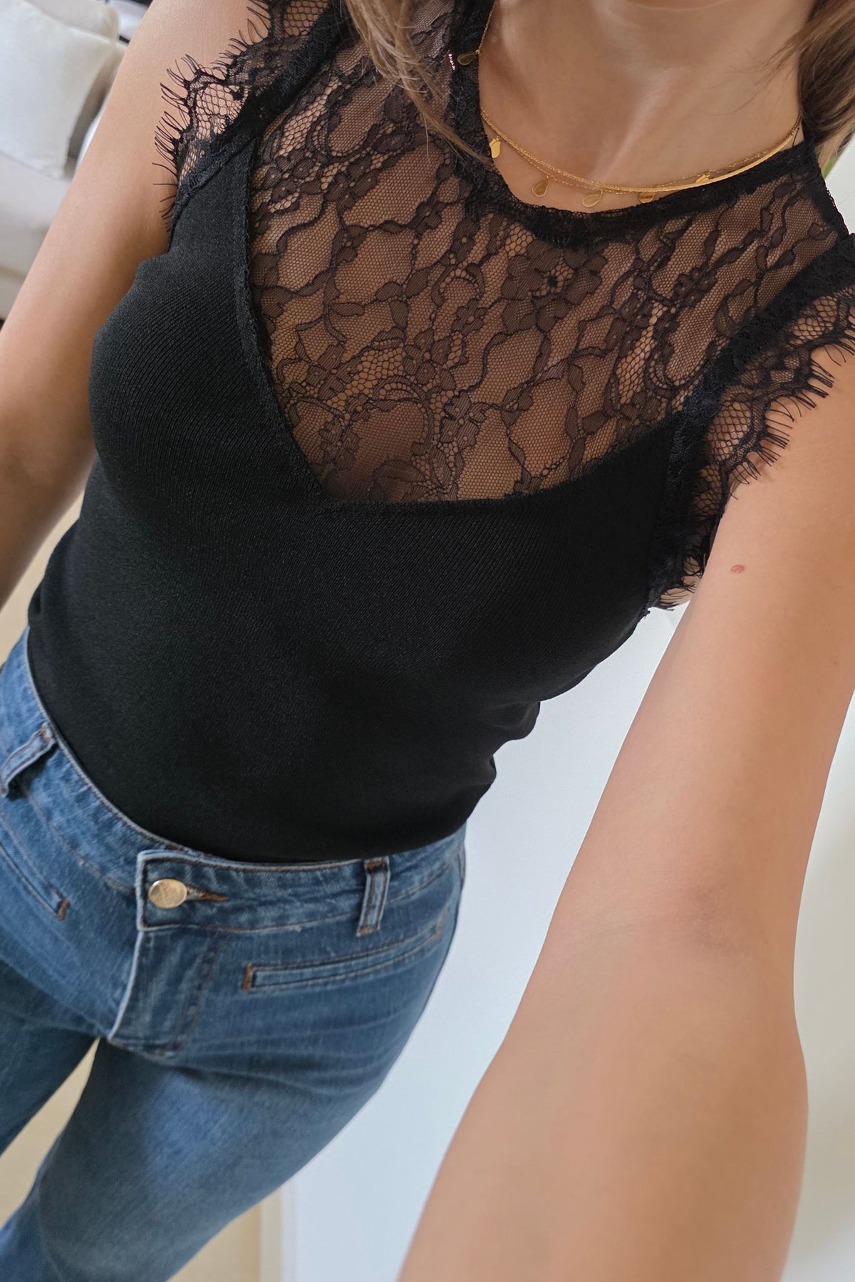 Valerie Lace Top - Black
