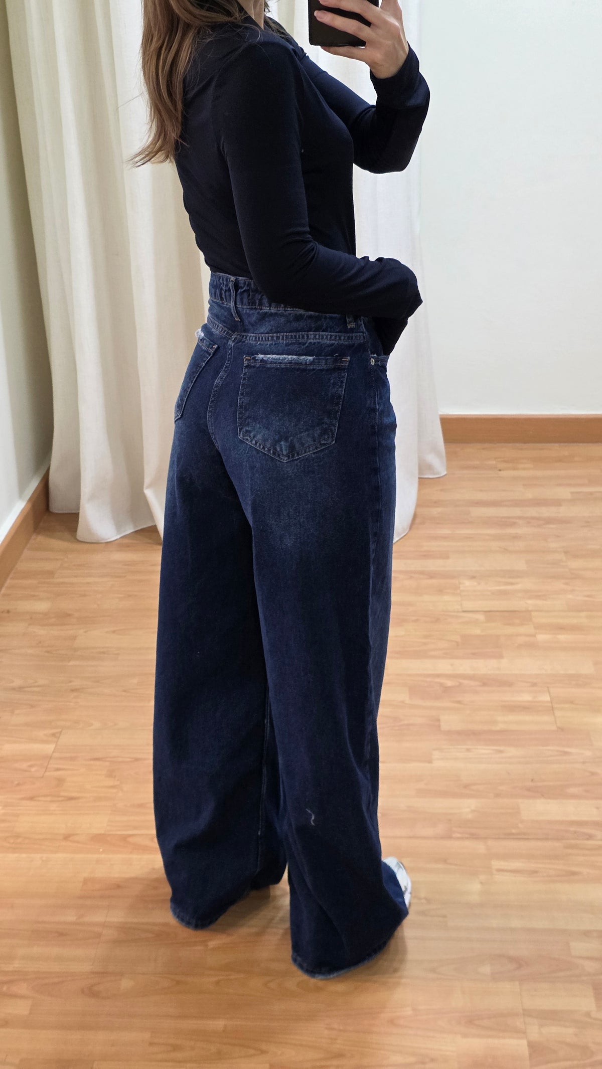 Maren Baggy Wide-Leg Jeans - Dark Blue