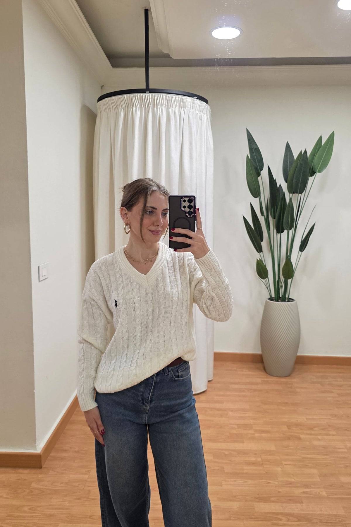 Aurelie Knit V-Neck Sweater