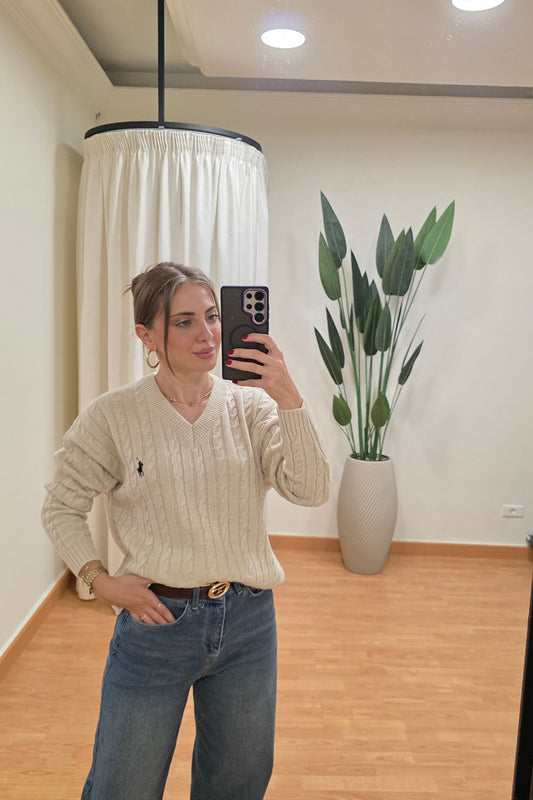 Aurelie Knit V-Neck Sweater
