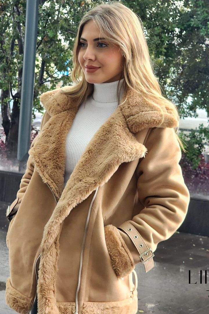 Faux Fur Beige Jacket