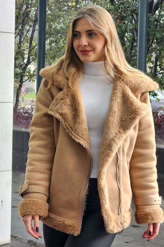 Faux Fur Beige Jacket