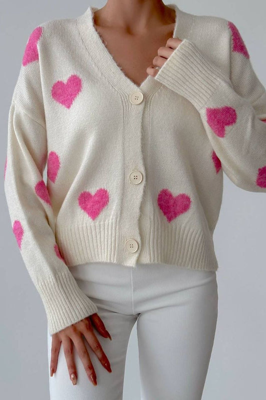 Pink Heart Cardigans