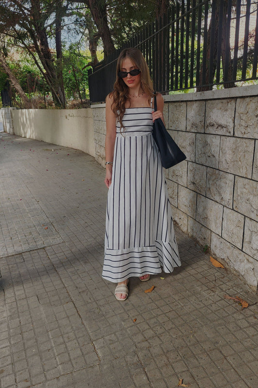 White Striped Summer Dress