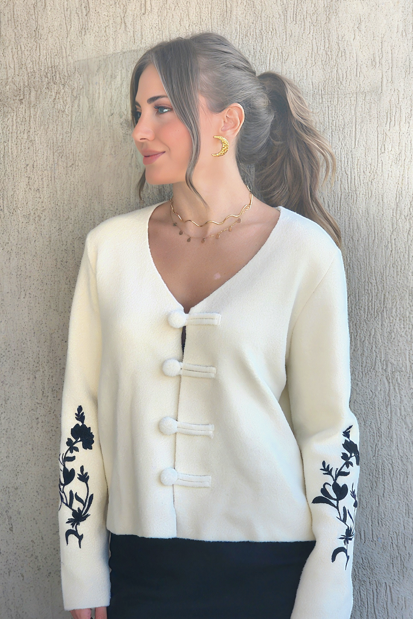 Clara White Knit Cardigan
