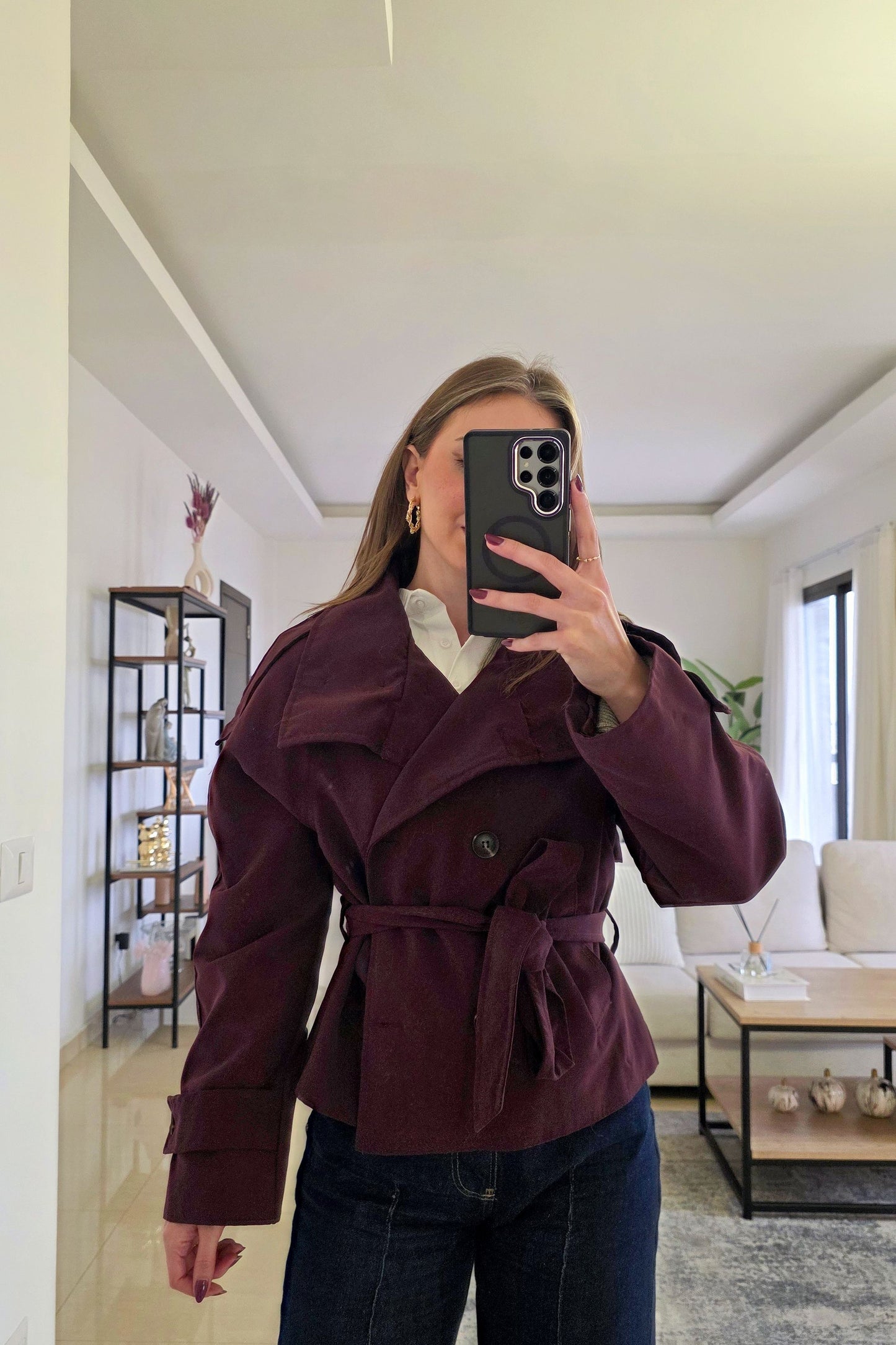 Cyrine Cropped Trench Coat