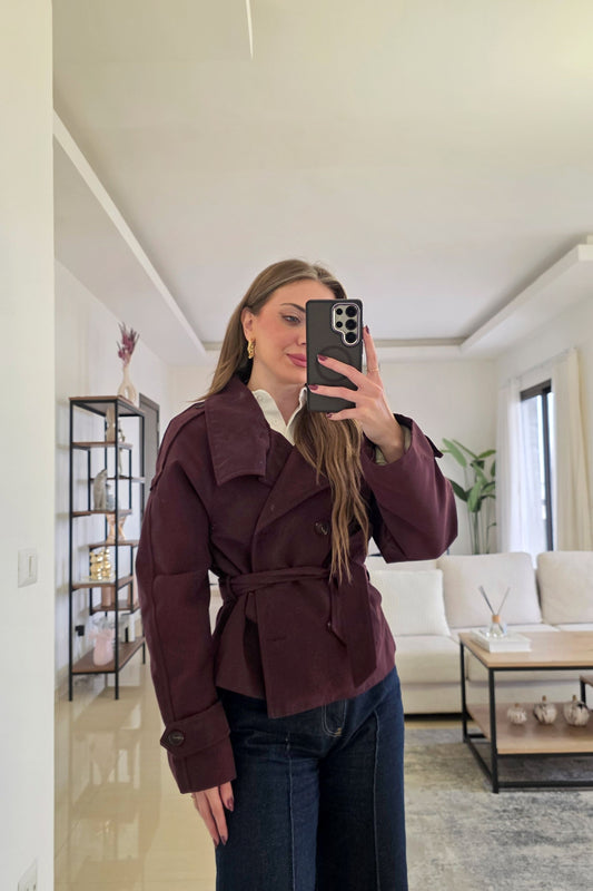 Cyrine Cropped Trench Coat