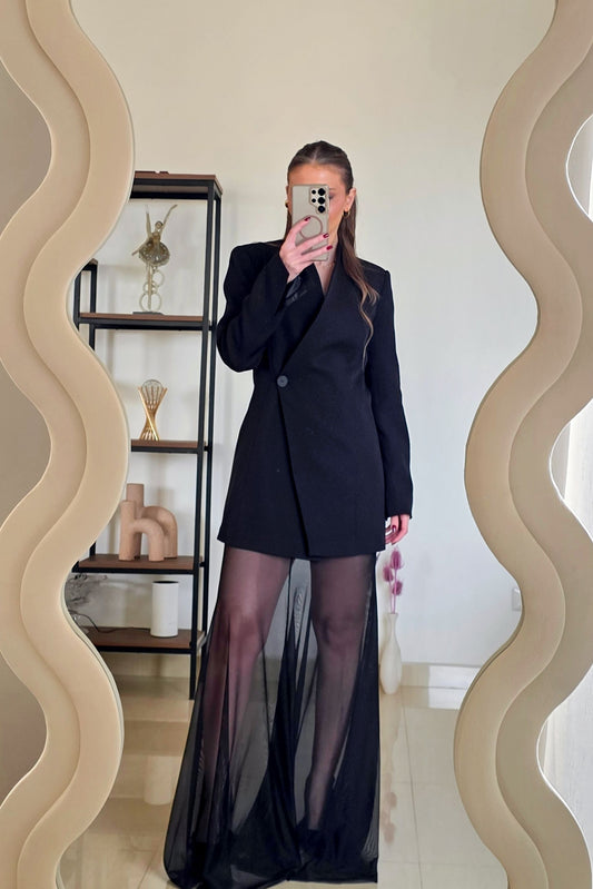 Tina Set: Blazer and Skirt – Black